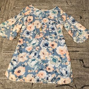 Floral plus size dress with necklace